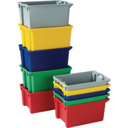 Bac gerbable-emboîtable PP jaune L400xl280xH180 mm