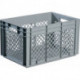 Conteneur de transport gerbables L600xl400xH420 mm gris PP poignée traversante p