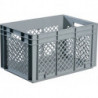 Conteneur de transport gerbables L600xl400xH420 mm gris PP poignée traversante p