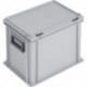 Coffrets en plastique L400xl300xH333 mm PP 2 poignées fermoir coulissant gris 31l