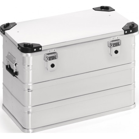 Boîte en aluminium L582xl385xH410 mm 76 l avec fermoir à déclic et angles d’empi