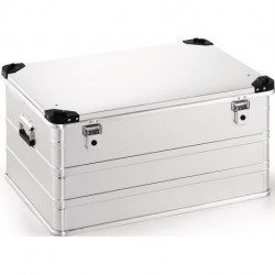 Boîte en aluminium L782xl585xH410 mm 157 l avec fermoir à déclic et angles d’emp