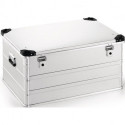 Boîte en aluminium L782xl585xH410 mm 157 l avec fermoir à déclic et angles d’emp