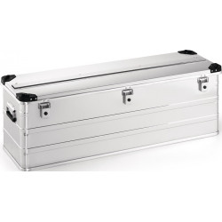 Boîte en aluminium L1182xl385xH410 mm 163 l avec fermoir à déclic et angles d’em