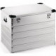 Boîte en aluminium L782xl585xH620 mm 240 l avec fermoir à déclic et angles d’emp
