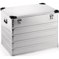 Boîte en aluminium L782xl585xH620 mm 240 l avec fermoir à déclic et angles d’emp