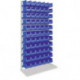 Rayonnage sur pieds un côté H2010xl1010xP400 mm 66 x MK4 bleu gris clair RAL 70