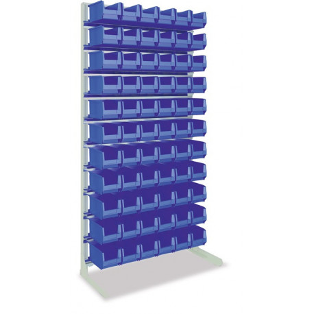 Rayonnage sur pieds un côté H2010xl1010xP400 mm 66 x MK4 bleu gris clair RAL 70