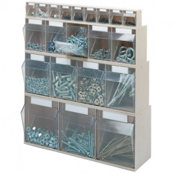 Casier transparent H77xl600xP63 mm 9 x A plastique bleu LOCKWEILER