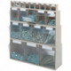 Casier transparent H242xl600xP203 mm 3 x E plastique bleu LOCKWEILER