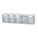Casier transparent H164xl600xP134 mm 5 x C plastique blanc LOCKWEILER