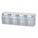 Casier transparent H207xl600xP172 mm 4 x D plastique blanc LOCKWEILER