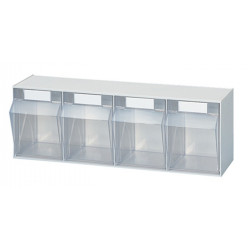 Casier transparent H207xl600xP172 mm 4 x D plastique blanc LOCKWEILER