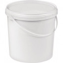 Seau 10 l plastique blanc alimentaire blanc av poignée avec profilé et couv. cl