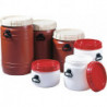Tonnelet cylindrique 26 l blanc avec couvercle rouge avec 2 poignées de transport D. d’ouverture de remplissage 295 mm