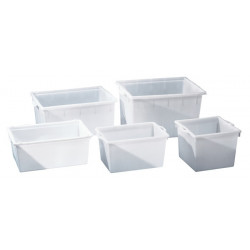 Récipient en plastique rectangulaire 160 l PE nature L883xl638xH364 mm forme con