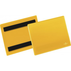 Pochette à étiquettes l.148xH105 mm jaune magnétique 50
