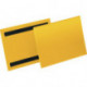 Pochette à étiquettes l.210xH148 mm jaune magnétique 50