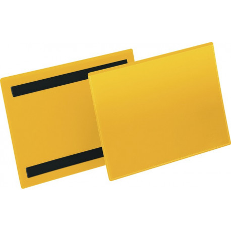 Pochette à étiquettes l.210xH148 mm jaune magnétique 50