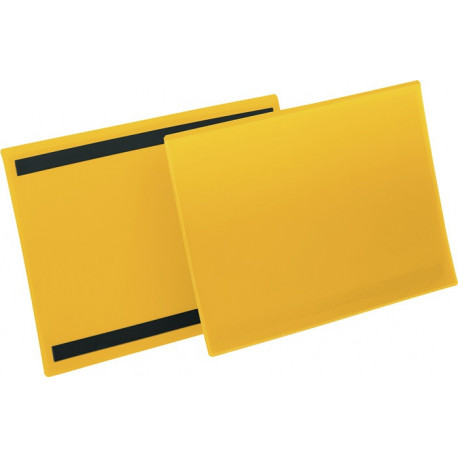 Pochette à étiquettes l.297xH210 mm jaune magnétique 50