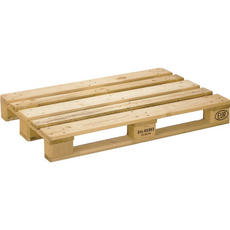 Palette plate Pool L1200xl800xH144 mm capacité de charge 1000 kg 3 patins bois nature