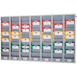 Tableau d'organisation H1282xl2300xP78 mm 7 rangées profil mural compris EICHNER