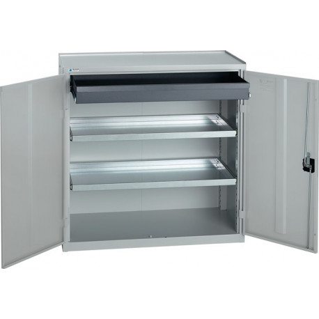 Armoire d’outillage/Servante de machine H1000xl1000xP500 mm 1 tiroir, 2 fonds gris clair, RAL 7035/gris clair,RAL 7035 STUMPF