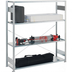 Rayonnage à grands compartim. à emboîter H2000xl1700xP500 mm étagère de base gal