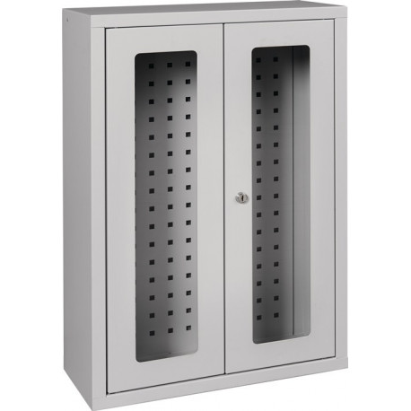 Armoire à suspendre H750xl500xP200 mm fenêtre tôle d’acier gris clair, RAL 7035/gris clair,RAL 7035