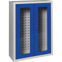 Armoire à suspendre H750xl500xP200 mm fenêtre tôle d’acier gris clair RAL 7035/b