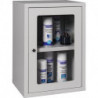 Armoire à suspendre H600xl400xP300 mm fenêtre, 1 fond tôle d’acier gris clair, RAL 7035/gris clair,RAL 7035