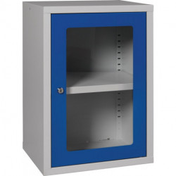 Armoire à suspendre H600xl400xP300 mm fenêtre 1 fond tôle d’acier gris clair RA