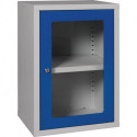 Armoire à suspendre H600xl400xP300 mm fenêtre 1 fond tôle d’acier gris clair RA