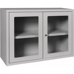 Armoire à suspendre H600xl800xP300 mm fenêtre 1 fond tôle d’acier gris clair R