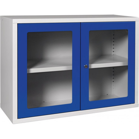 Armoire à suspendre H600xl800xP300 mm fenêtre 1 fond tôle d’acier gris clair RA