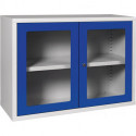 Armoire à suspendre H600xl800xP300 mm fenêtre 1 fond tôle d’acier gris clair RA