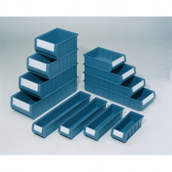 Boîte pour étagère L500xl234xH90 mm bleu PP (Par 8)