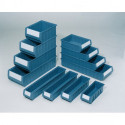 Boîte pour étagère L600xl117xH90 mm bleu PP (Par 16)