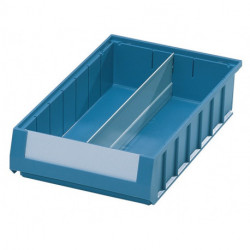 Séparateur longitudinal p. boîte pour étagère L 600 x H 90 mm tôle d’acier grise