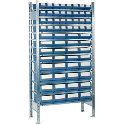 Étagère à emboîter H2000xl1000xP300 mm étagère de base 12 supports en acier 32 x 1, 16 x 2, 16 x 3
