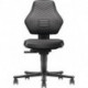 Chaise d’atelier pivotante Air Flow rouleaux rembourrage simili cuir noir 450-600 mm BIMOS