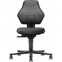Chaise d’atelier pivotante Air Flow rouleaux rembourrage simili cuir noir 450-600 mm BIMOS