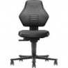 Chaise d’atelier pivotante Air Flow rouleaux rembourrage simili cuir noir 450-600 mm BIMOS