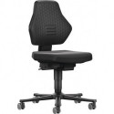 Chaise d’atelier pivotante Air Flow rouleaux tissu Supertec noir 450-600 mm BIMO