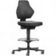 Chaise d’atelier pivotante Air Flow rouleaux + anneau de pied rembourrage simili cuir noir 610-890 mm BIMOS