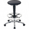 Tabourets pivotants rouleaux bloc. assise + anneau de pied tissu Supertec gris réglage de la hauteur du siège 510-780mm BIMOS
