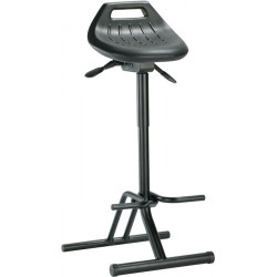 Siège assis-debout mousse intégrale réglage de la hauteur du siège 640-840mm tube d’acier noir pliable BIMOS