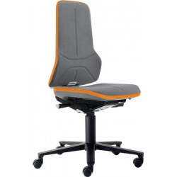 Chaise d’atelier pivotante Neon rouleaux tissu Supertec gris orange 450-620 mm BIMOS