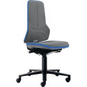 Chaise d’atelier pivotante Neon rouleaux tissu Supertec gris bleu 450-620 mm BIMOS