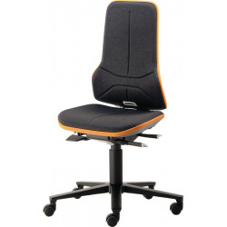 Chaise d’atelier pivotante Neon rouleaux sans élément rembourrage orange 450-620 mm contact permanent BIMOS
